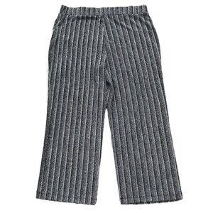 JM Collection Black Silver Shimmer Wide Leg Elastic Waist Pants